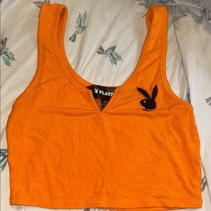 Playboy Women's Orange Crop Top